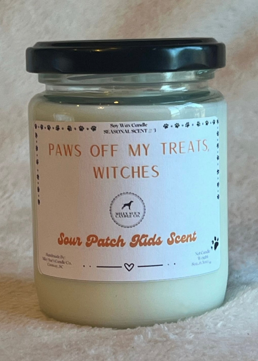 Paws Off My Treats, Witches, Sour Patch Kids Candy Scent, 8oz Jar Candle