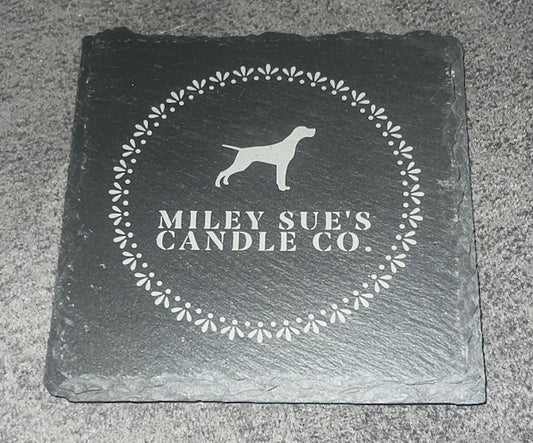 Miley Sue's Candle Co. Slate Candle Coaster Plate